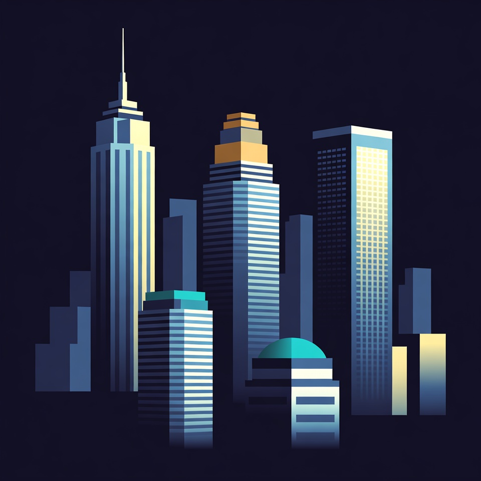 Colorful Flat Design City Skyline Colorful Flat Design City Skyline