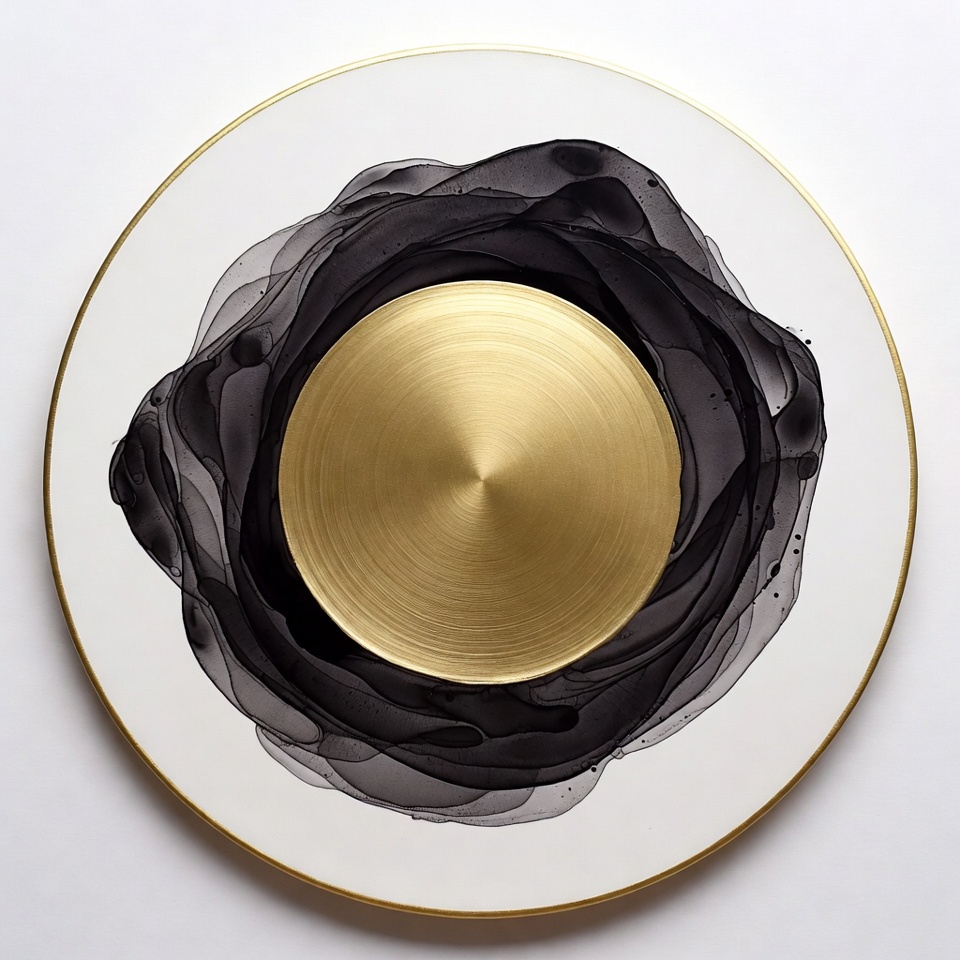 Gold Center Black Ink Plate Gold Center Black Ink Plate