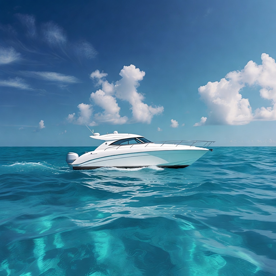 White luxury yacht sailing turquoise ocean White luxury yacht sailing turquoise ocean