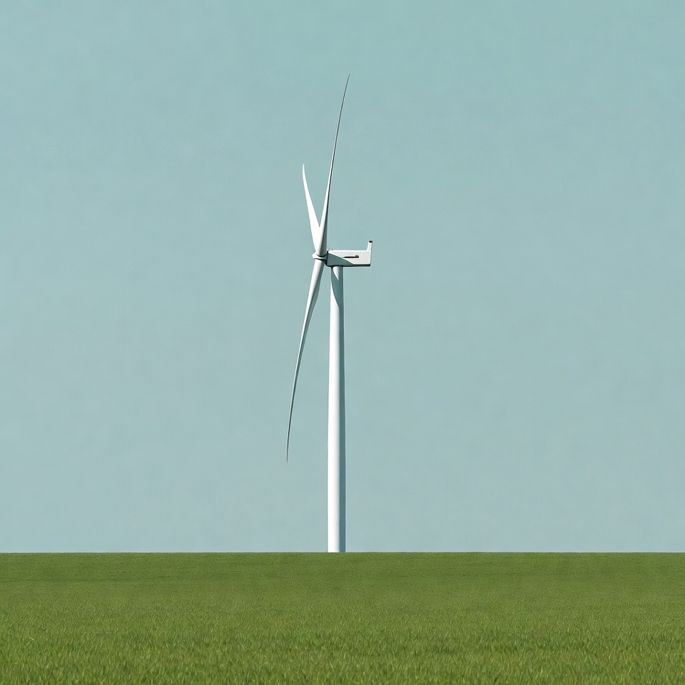 Wind turbine in green field Wind turbine in green field