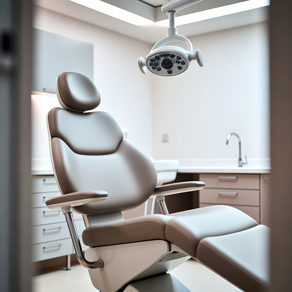 Empty Dental Chair in Modern Clinic Empty Dental Chair in Modern Clinic