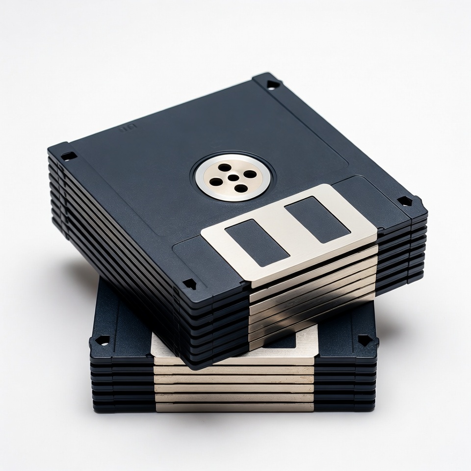 Stack of Black Floppy Disks Stack of Black Floppy Disks