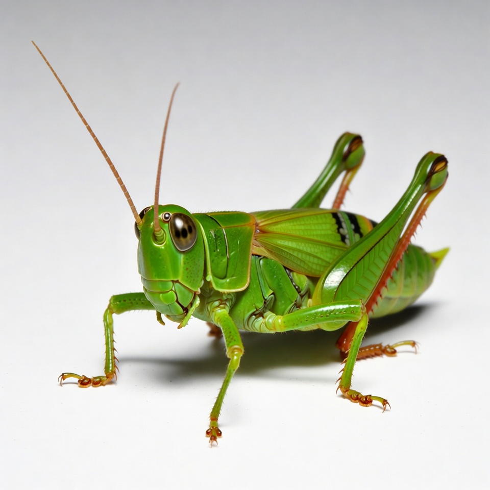 Green grasshopper on white background Green grasshopper on white background