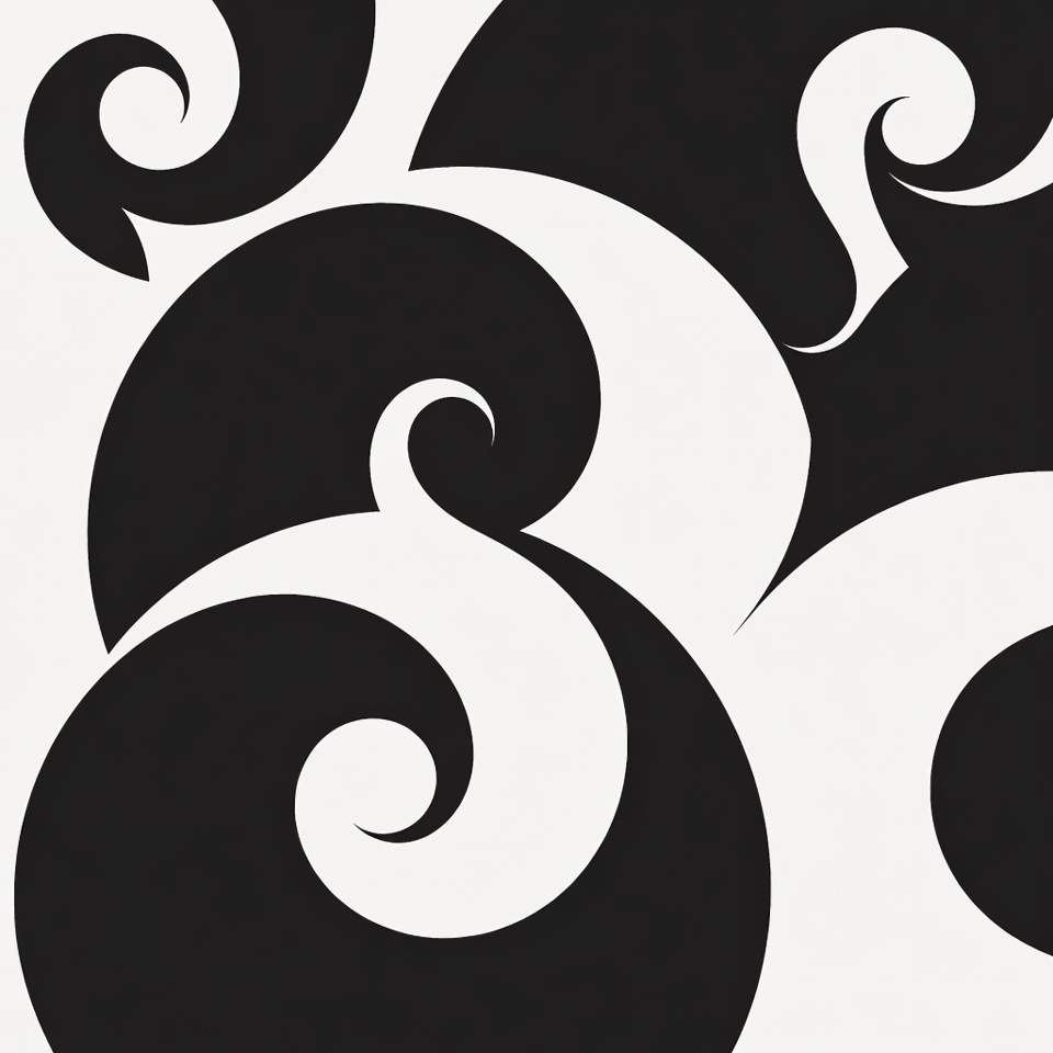 Black and white swirling spirals Black and white swirling spirals