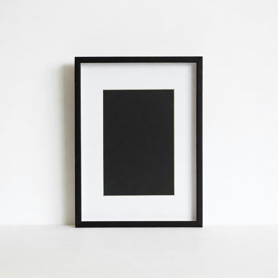 Black picture frame with mat Black picture frame with mat