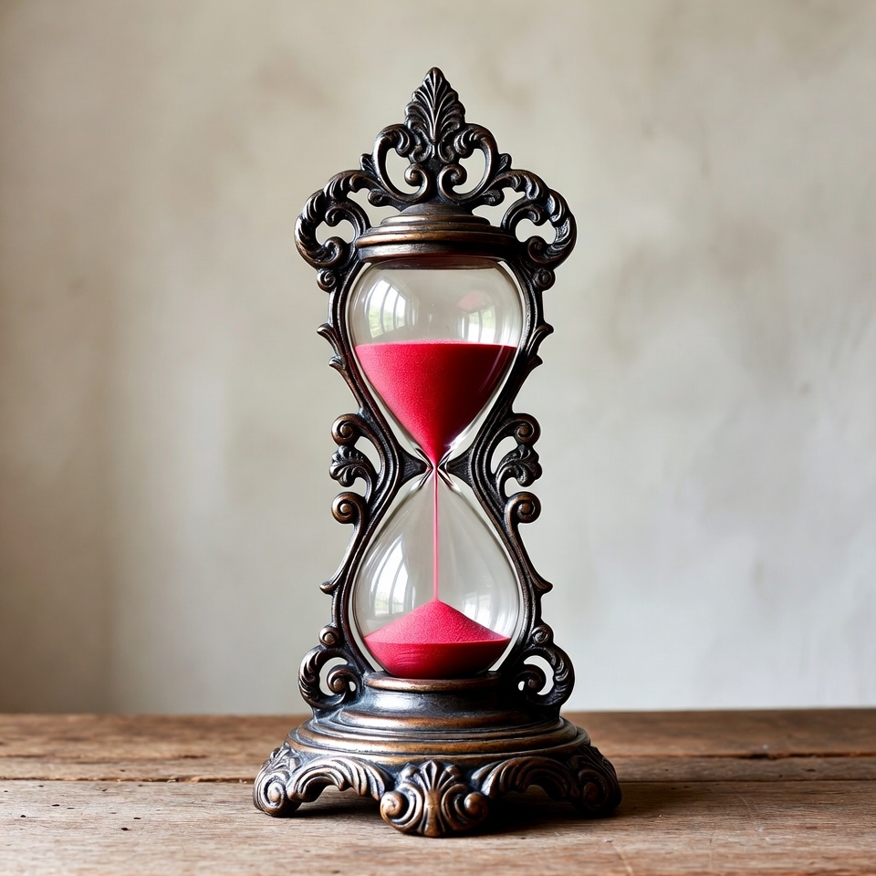 Ornate Hourglass with Red Sand Ornate Hourglass with Red Sand