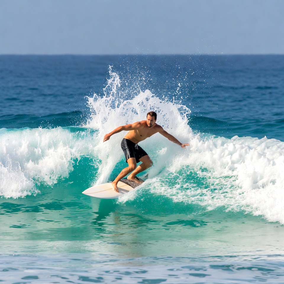Man surfing on ocean wave Man surfing on ocean wave