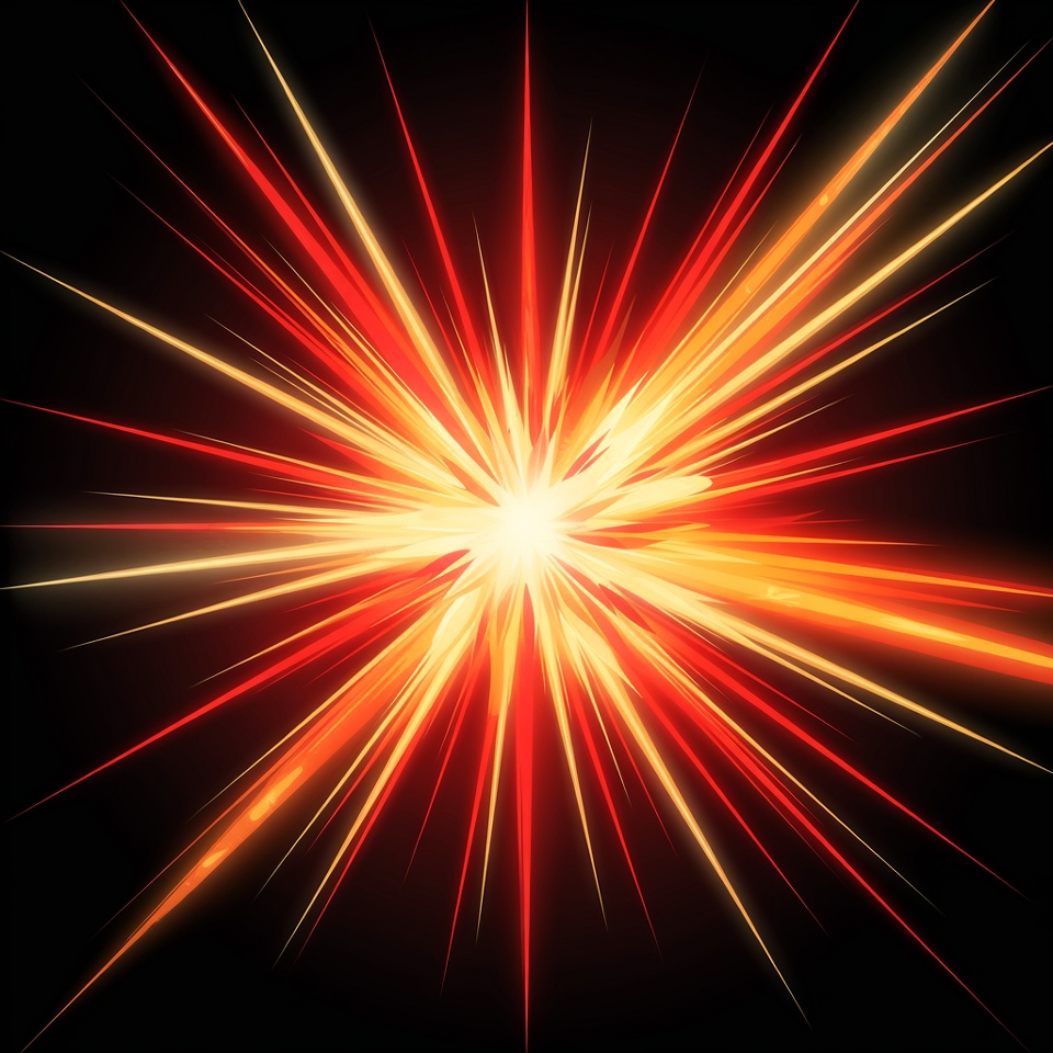 Red Explosion Burst on Black Red Explosion Burst on Black