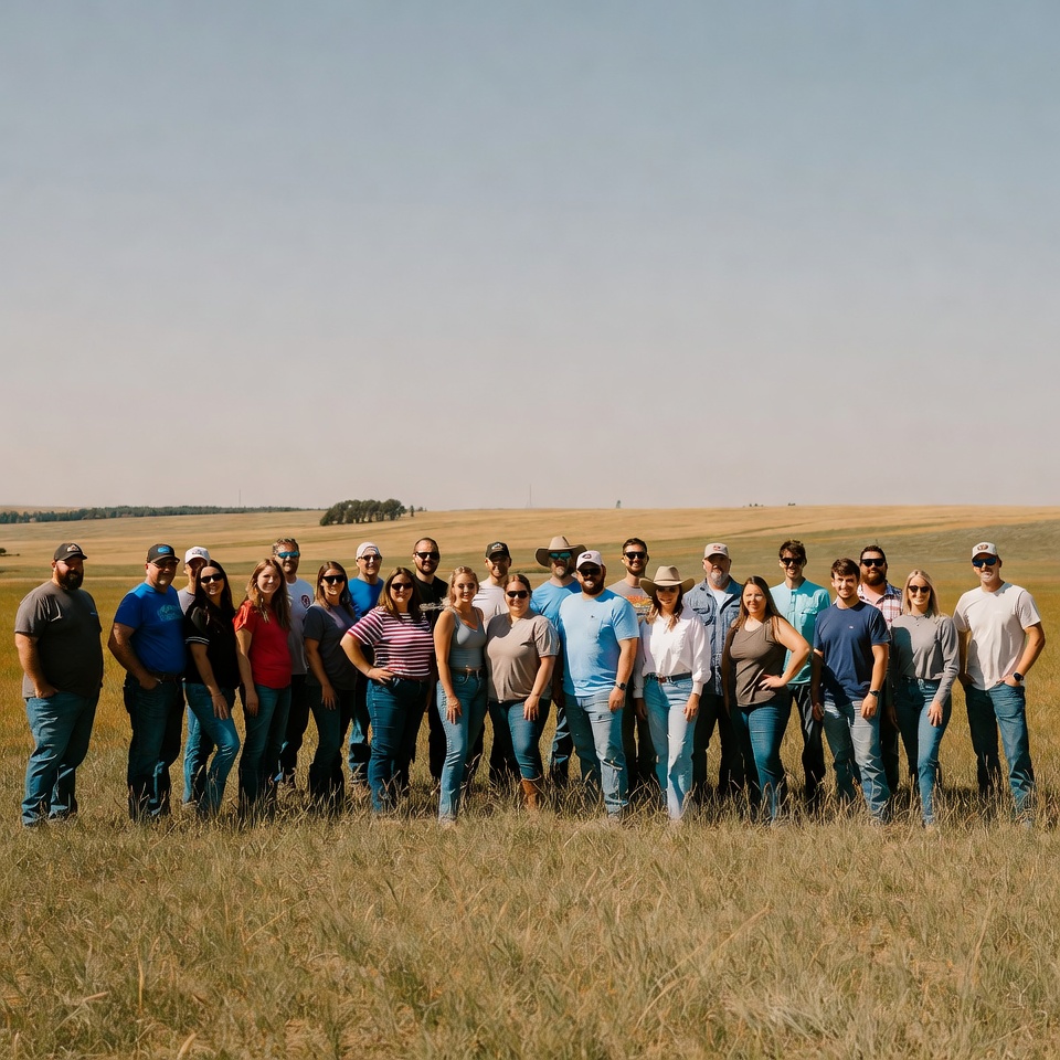 Large group standing in grassy field Large group standing in grassy field