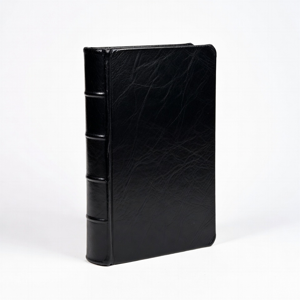 Black leather bound book Black leather bound book