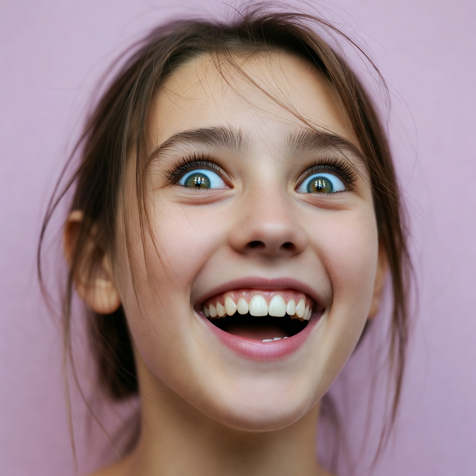 Girl with wide surprised smile Girl with wide surprised smile