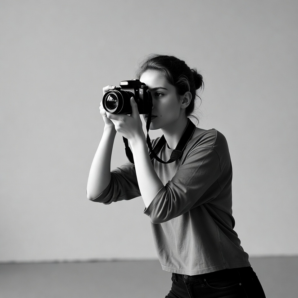 Woman photographing with camera Woman photographing with camera