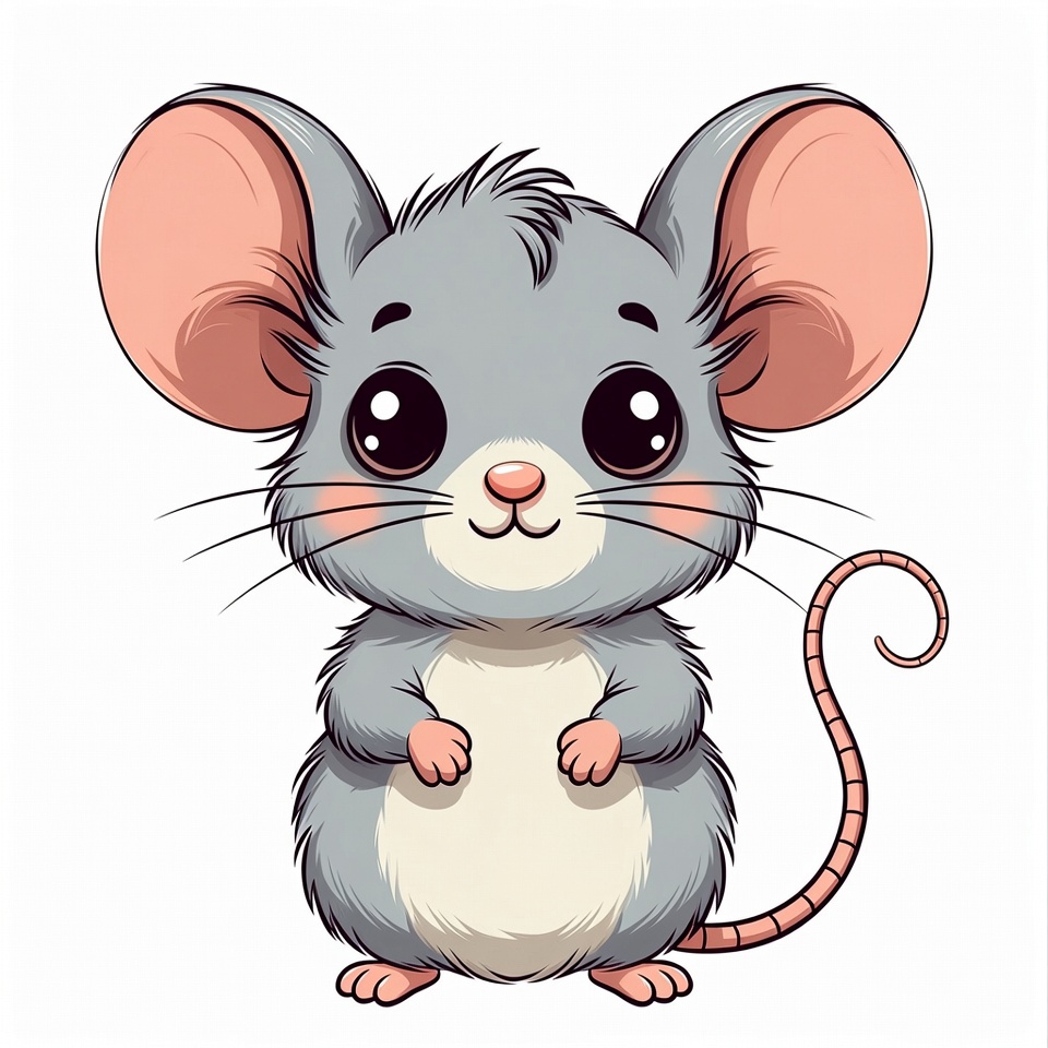 Cute gray mouse illustration Cute gray mouse illustration