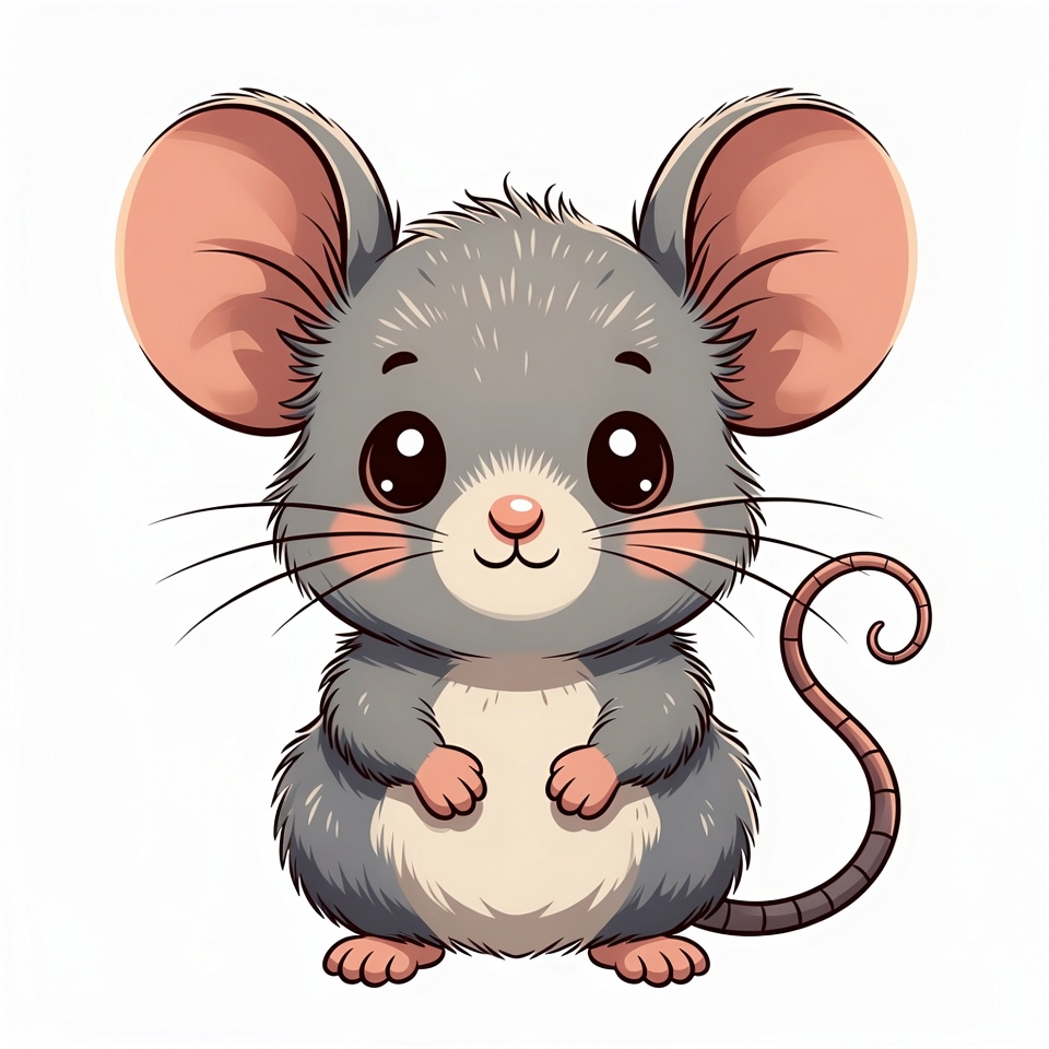 Cute gray mouse illustration Cute gray mouse illustration
