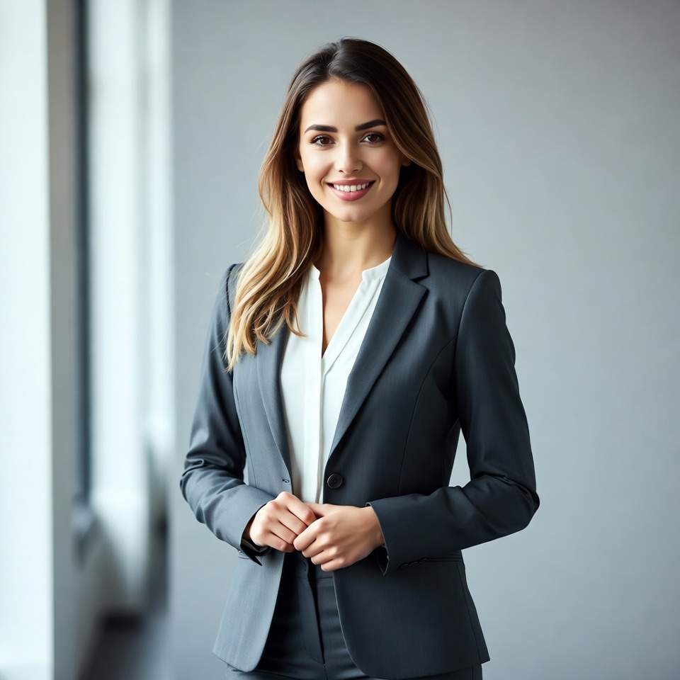 Smiling woman in business suit Smiling woman in business suit