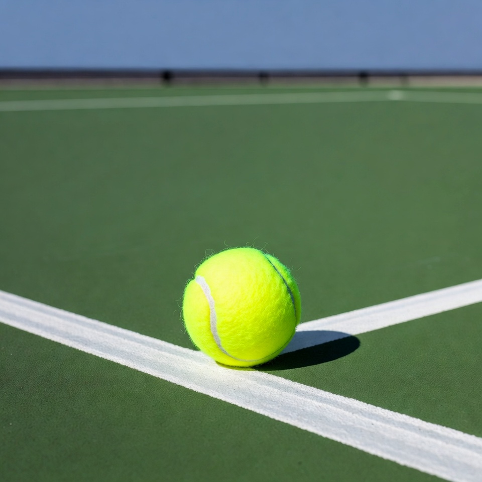 Tennis Ball on Green Court Tennis Ball on Green Court