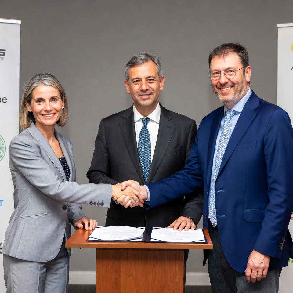 Three business professionals shaking hands Three business professionals shaking hands