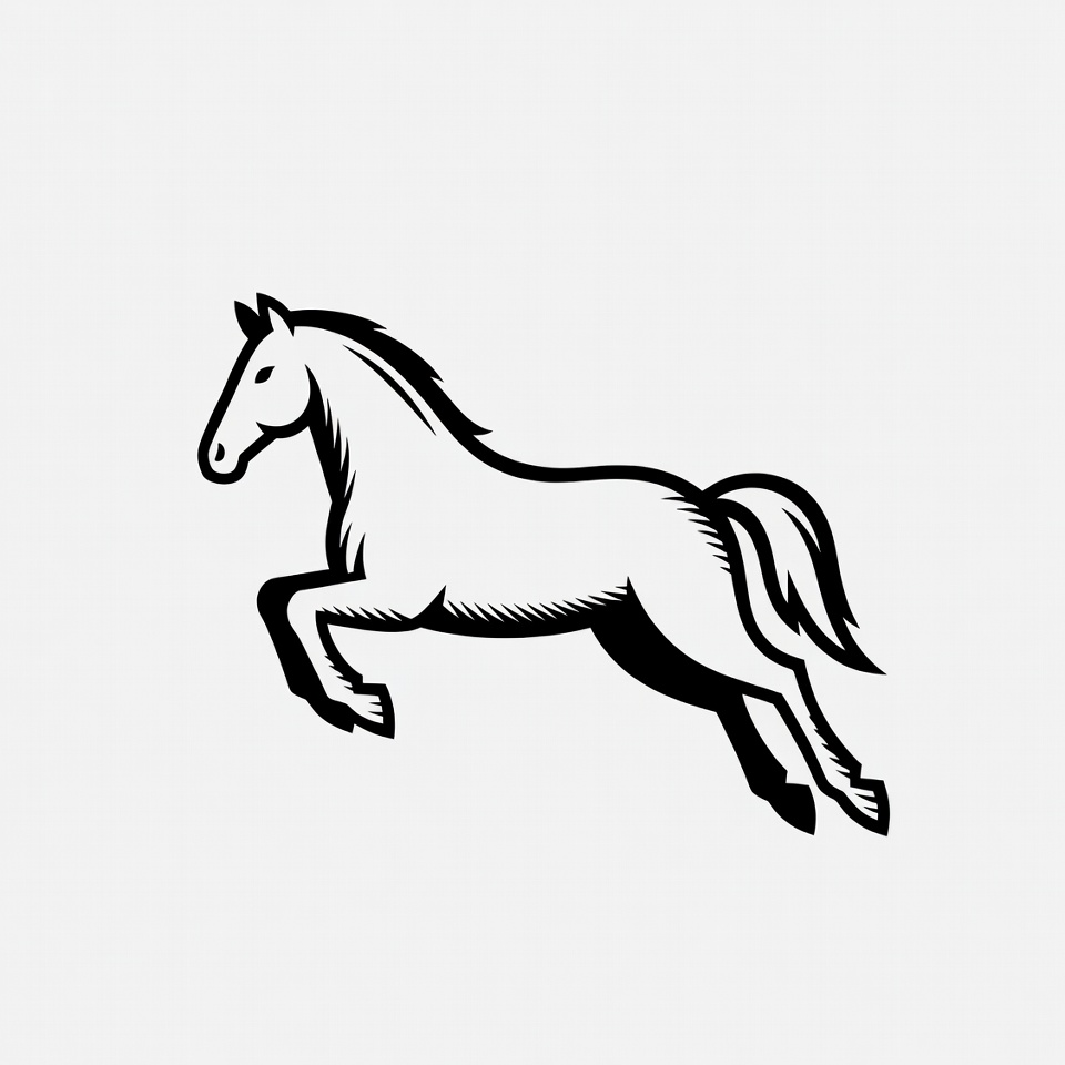 Horse jumping silhouette illustration Horse jumping silhouette illustration