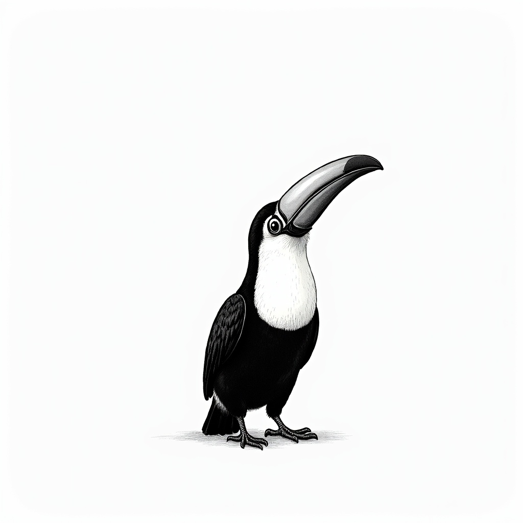 Black and white toucan illustration Black and white toucan illustration
