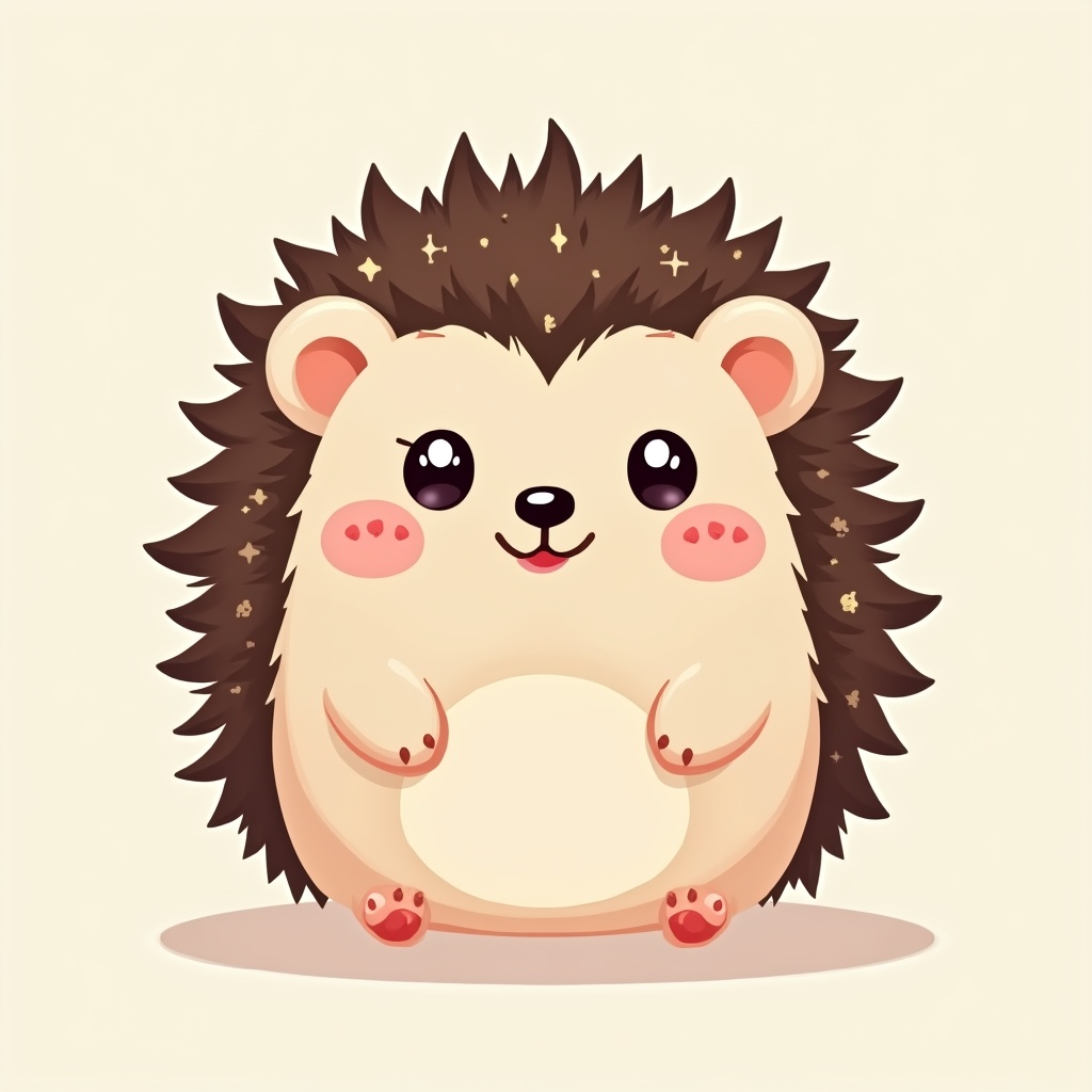 Cute cartoon hedgehog with sparkles Cute cartoon hedgehog with sparkles