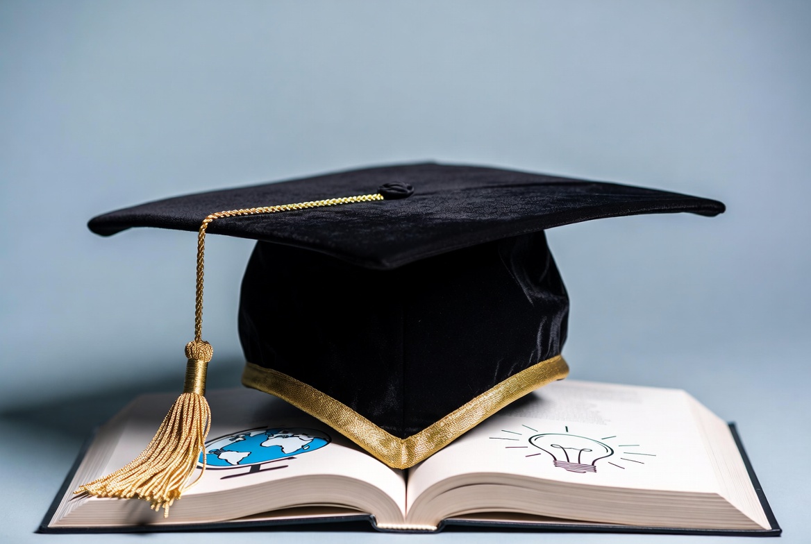 Graduation Cap on Open Book Graduation Cap on Open Book