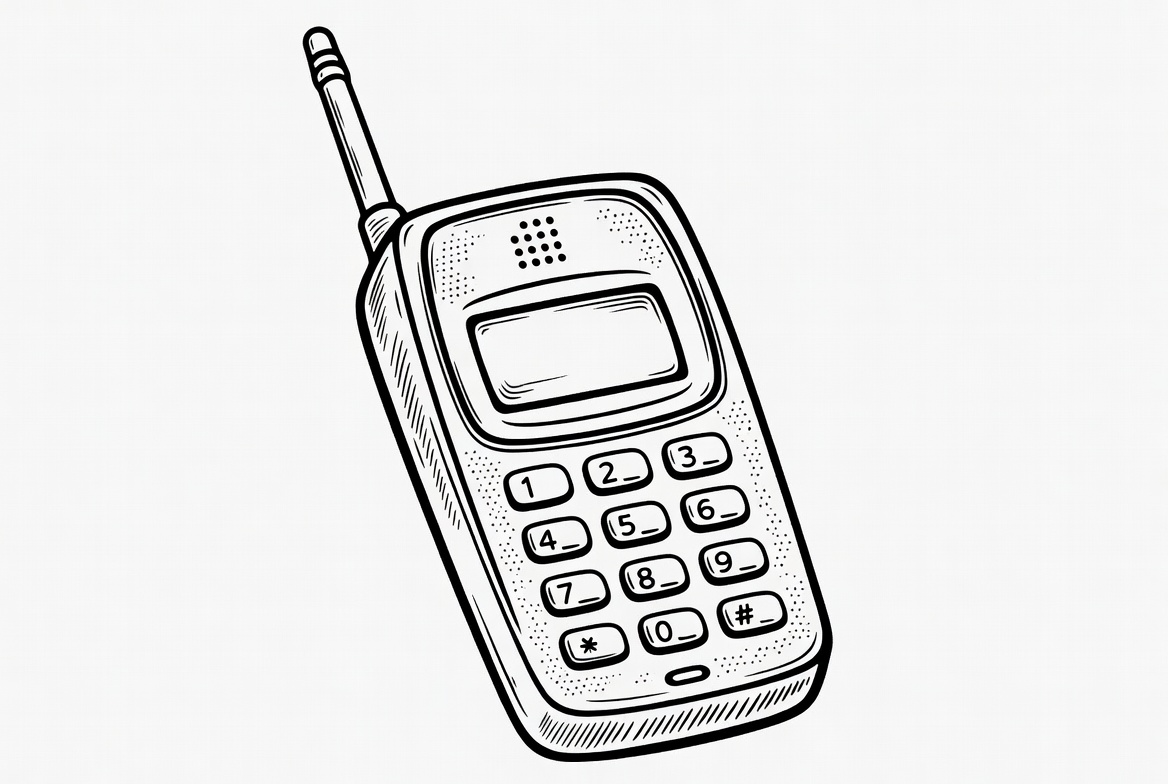 Vintage Mobile Phone Illustration Vintage Mobile Phone Illustration