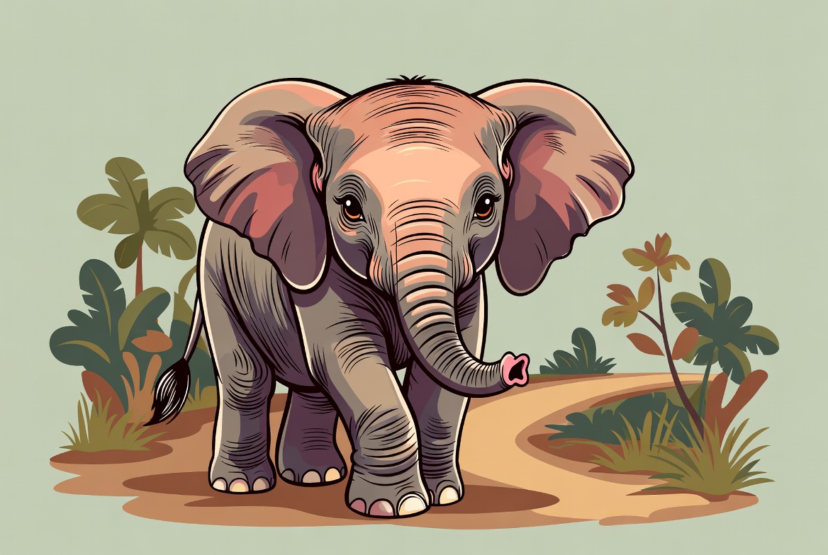 Cute baby elephant illustration Cute baby elephant illustration