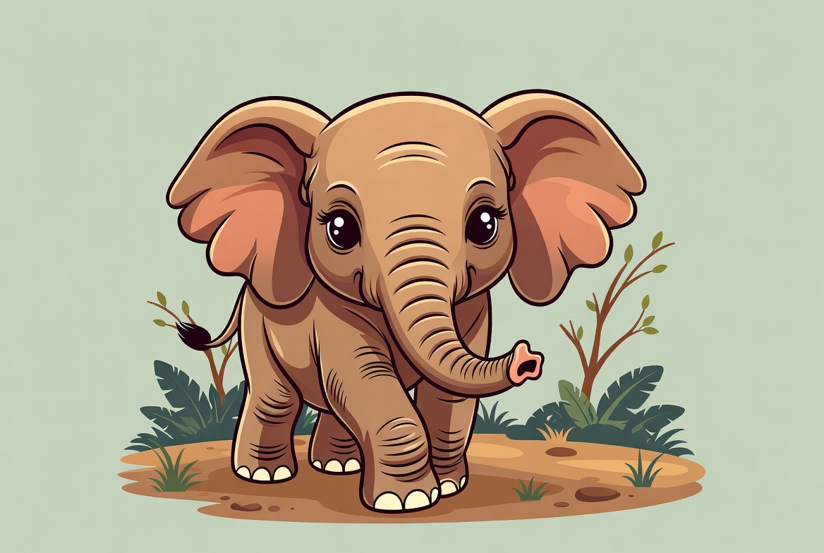 Cute baby elephant illustration Cute baby elephant illustration