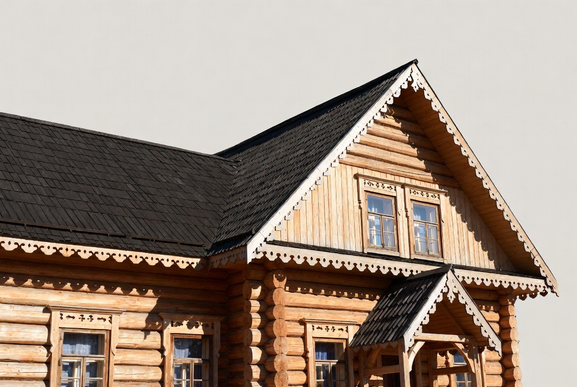 Log Cabin House with Gabled Roof Log Cabin House with Gabled Roof