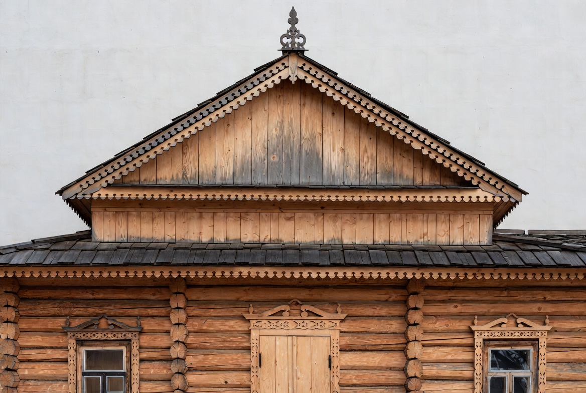 Traditional Wooden Log House Facade Traditional Wooden Log House Facade
