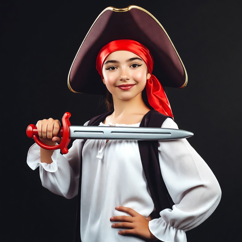Girl in pirate costume with sword Girl in pirate costume with sword