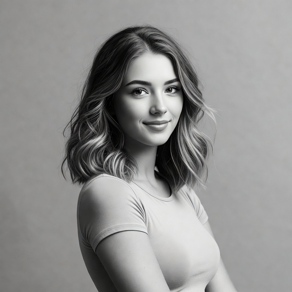 Smiling woman with wavy blonde hair Smiling woman with wavy blonde hair