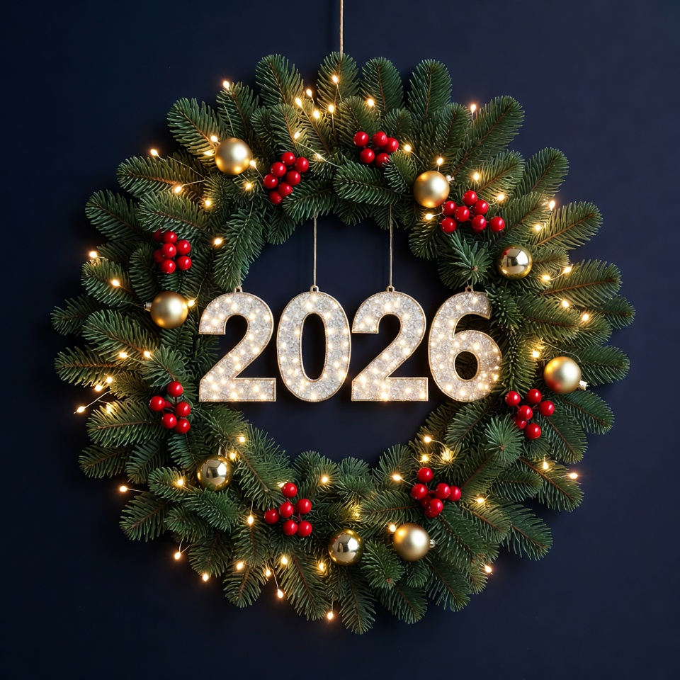 2026 Christmas Wreath with Lights 2026 Christmas Wreath with Lights