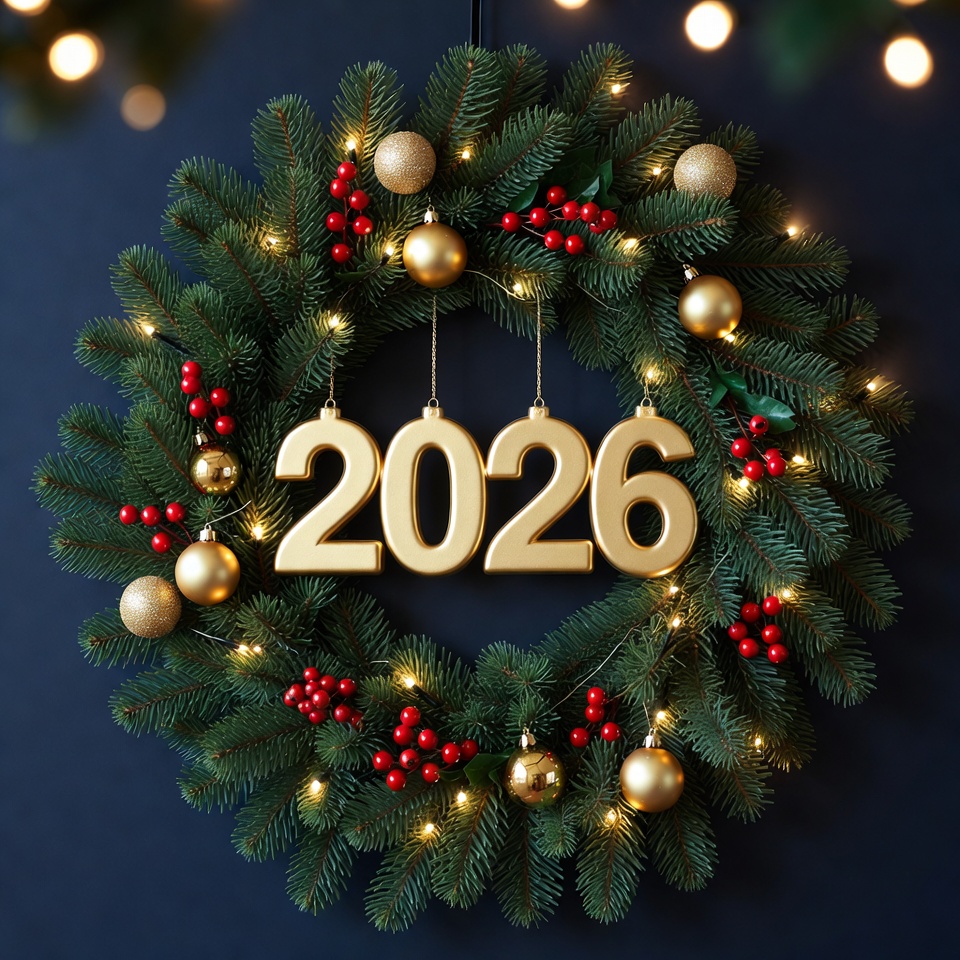 2026 Christmas Wreath with Lights 2026 Christmas Wreath with Lights