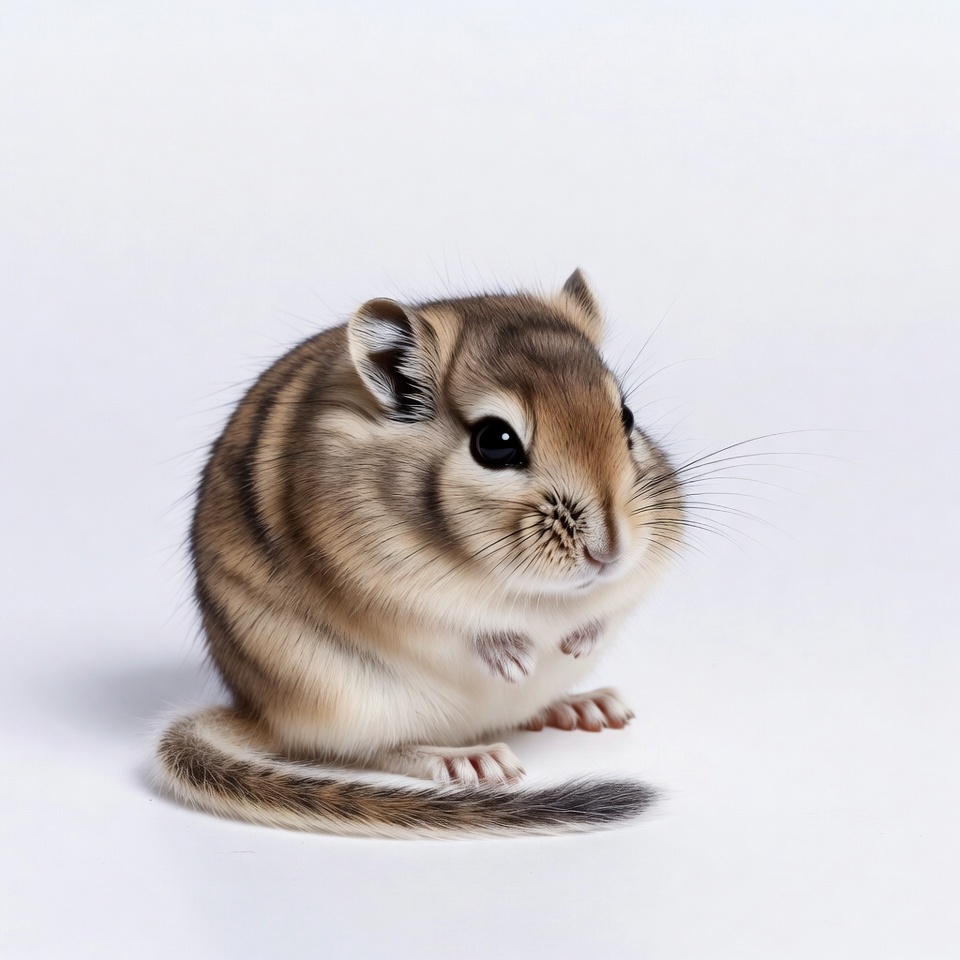 Cute Mongolian gerbil on white background Cute Mongolian gerbil on white background