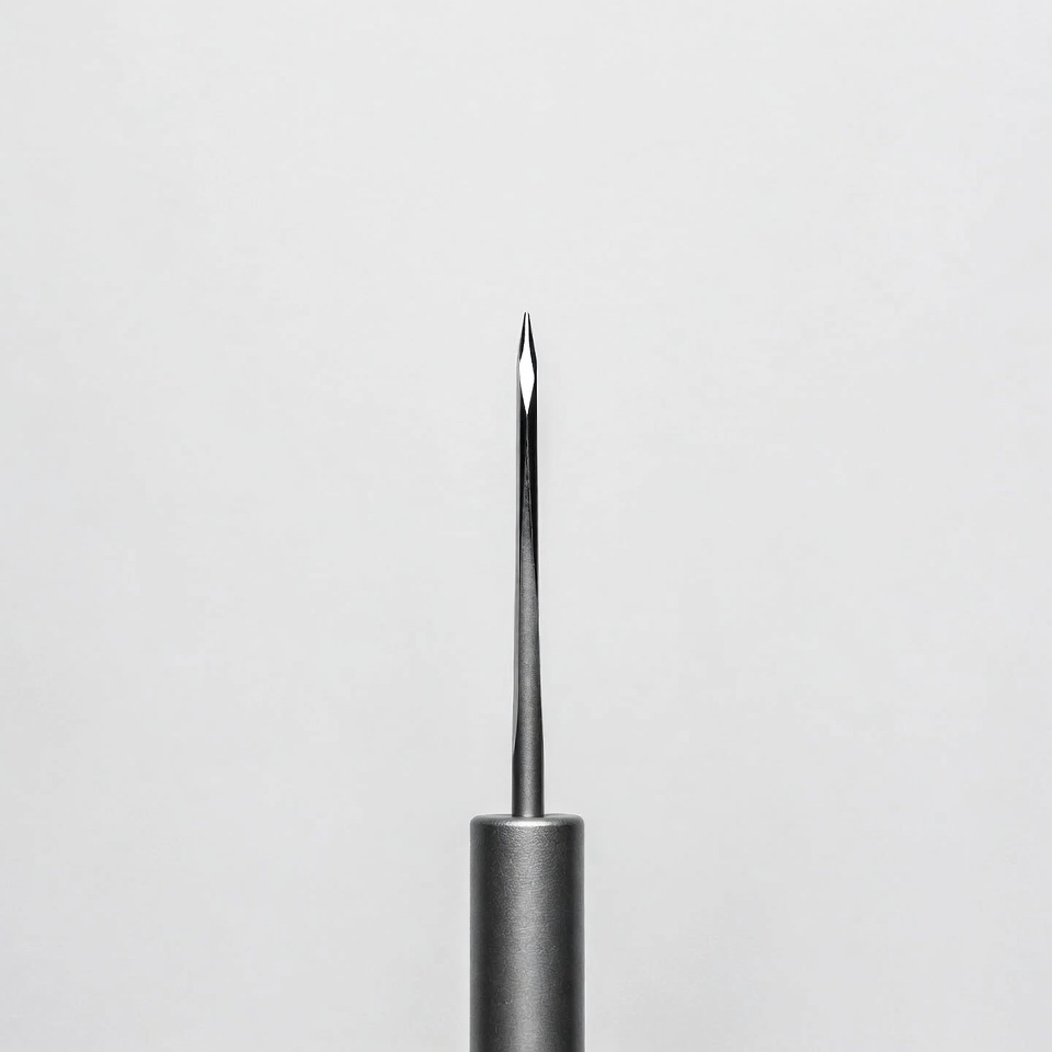 Silver Needle on White Background Silver Needle on White Background