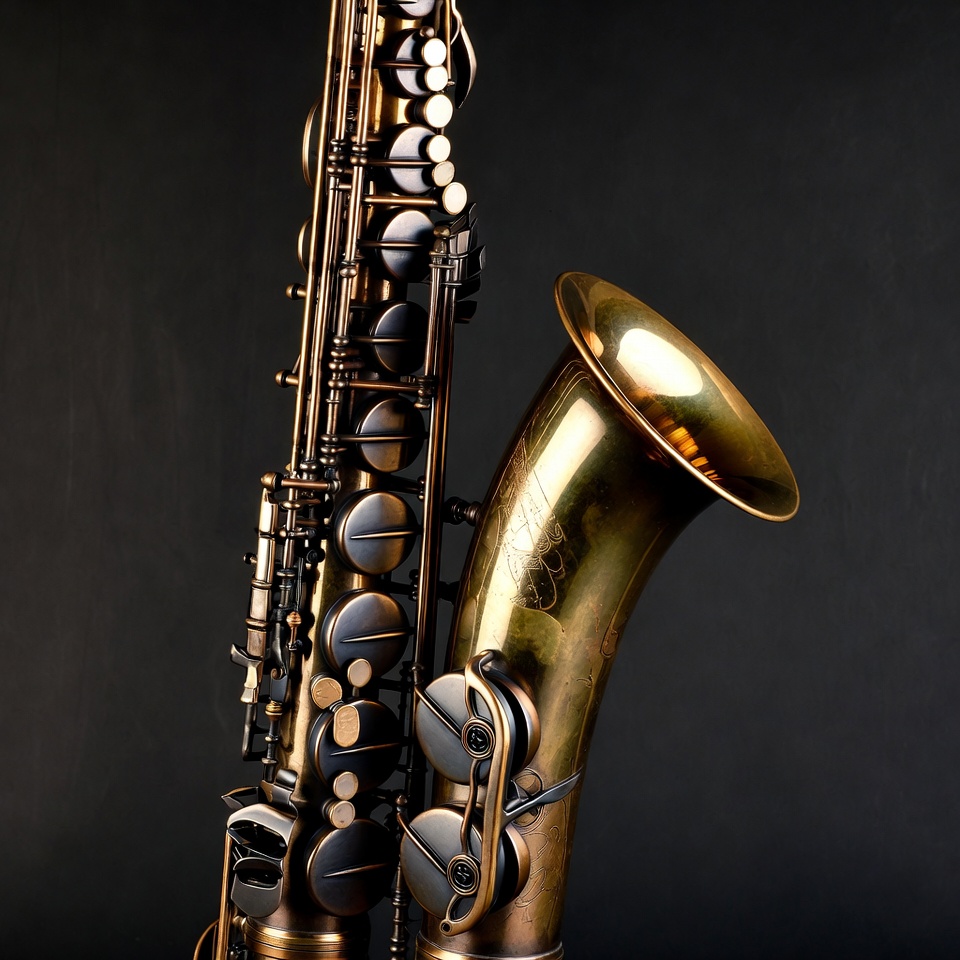 Vintage gold saxophone isolated Vintage gold saxophone isolated