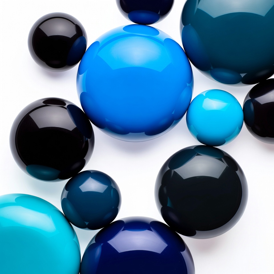 Shiny Black and Blue Spheres Shiny Black and Blue Spheres