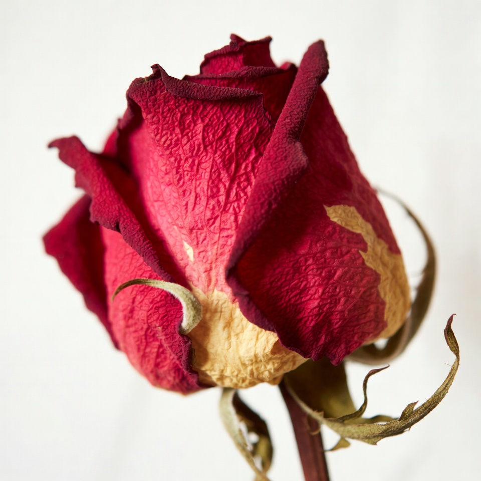 Dried Red Rose Closeup Dried Red Rose Closeup