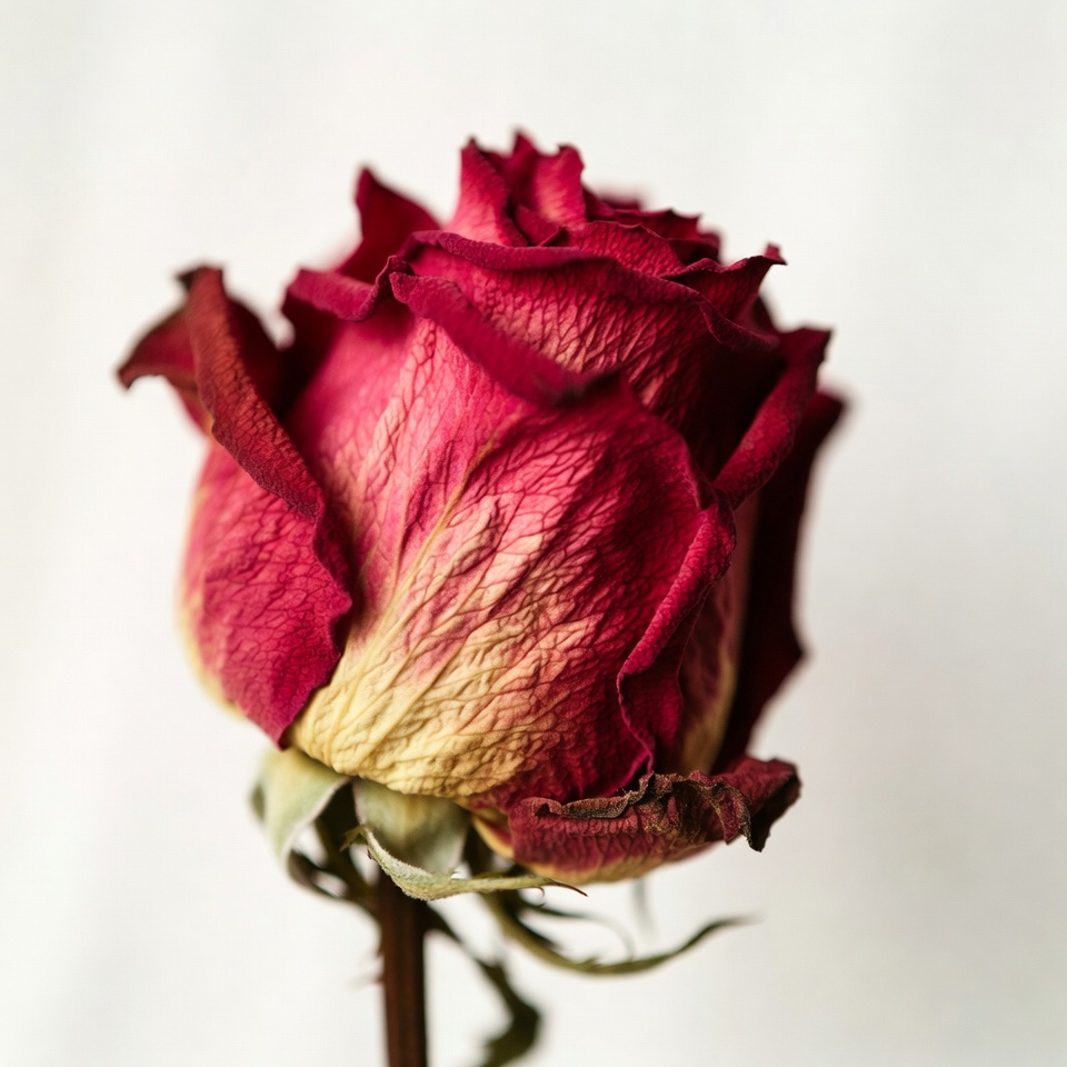Wilted Red Rose on Stem Wilted Red Rose on Stem