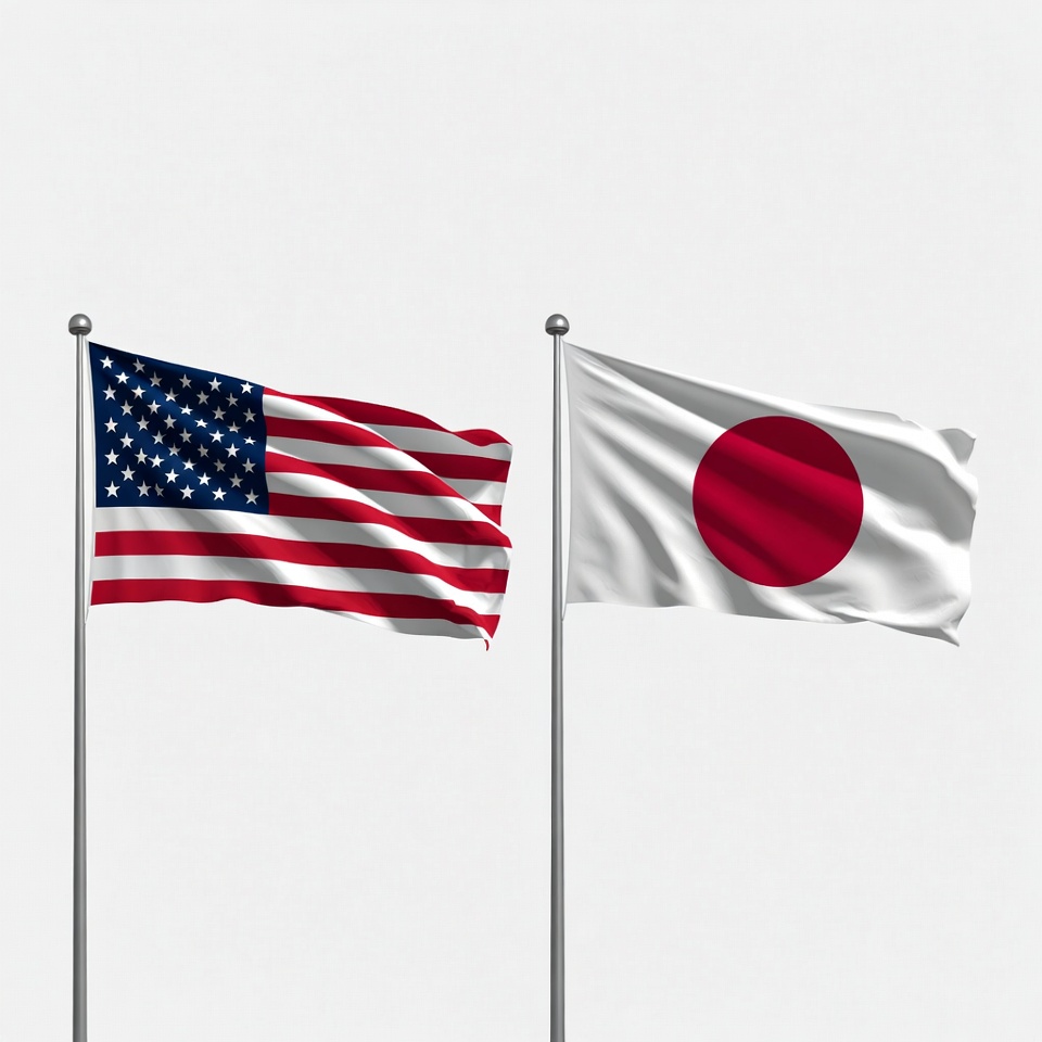 US and Japan Flags Together US and Japan Flags Together