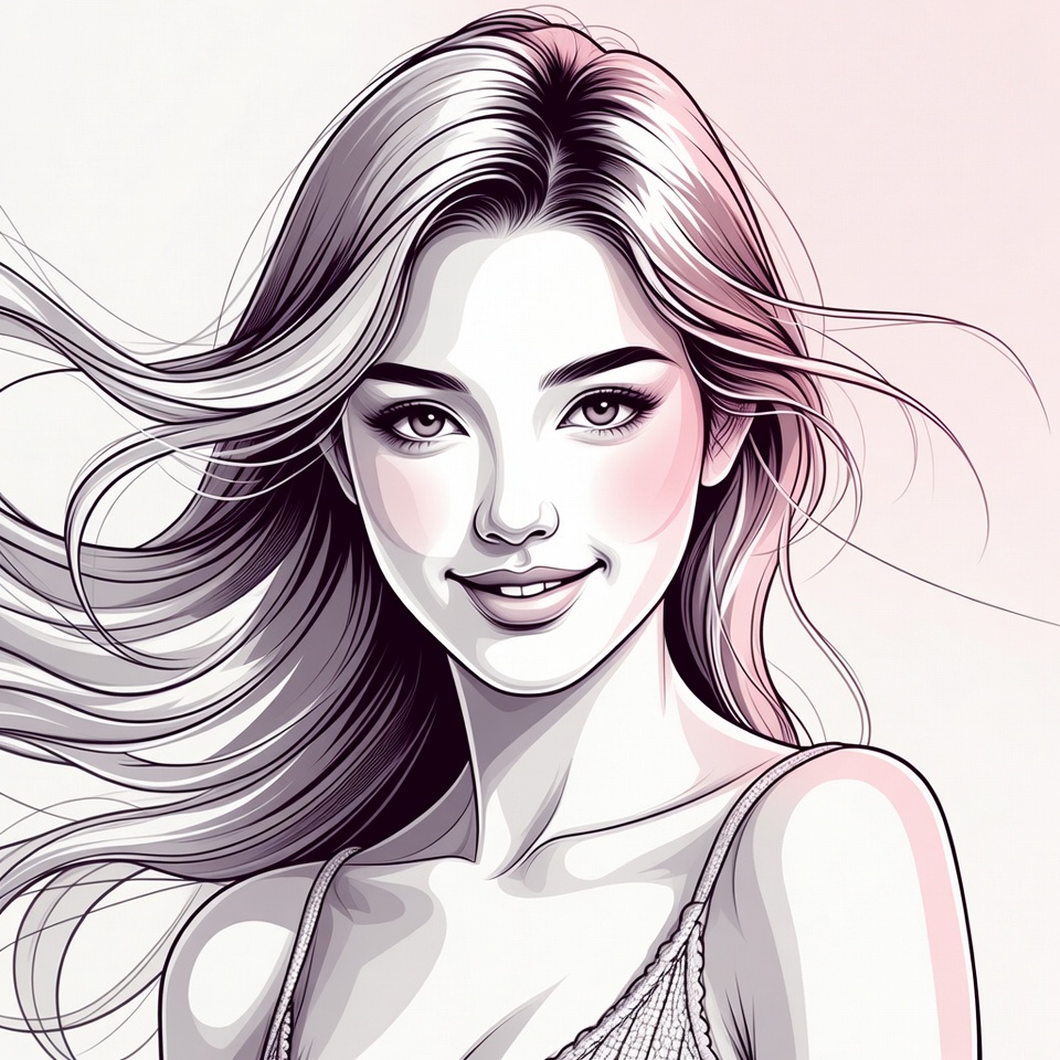 Beautiful woman with flowing blonde hair Beautiful woman with flowing blonde hair