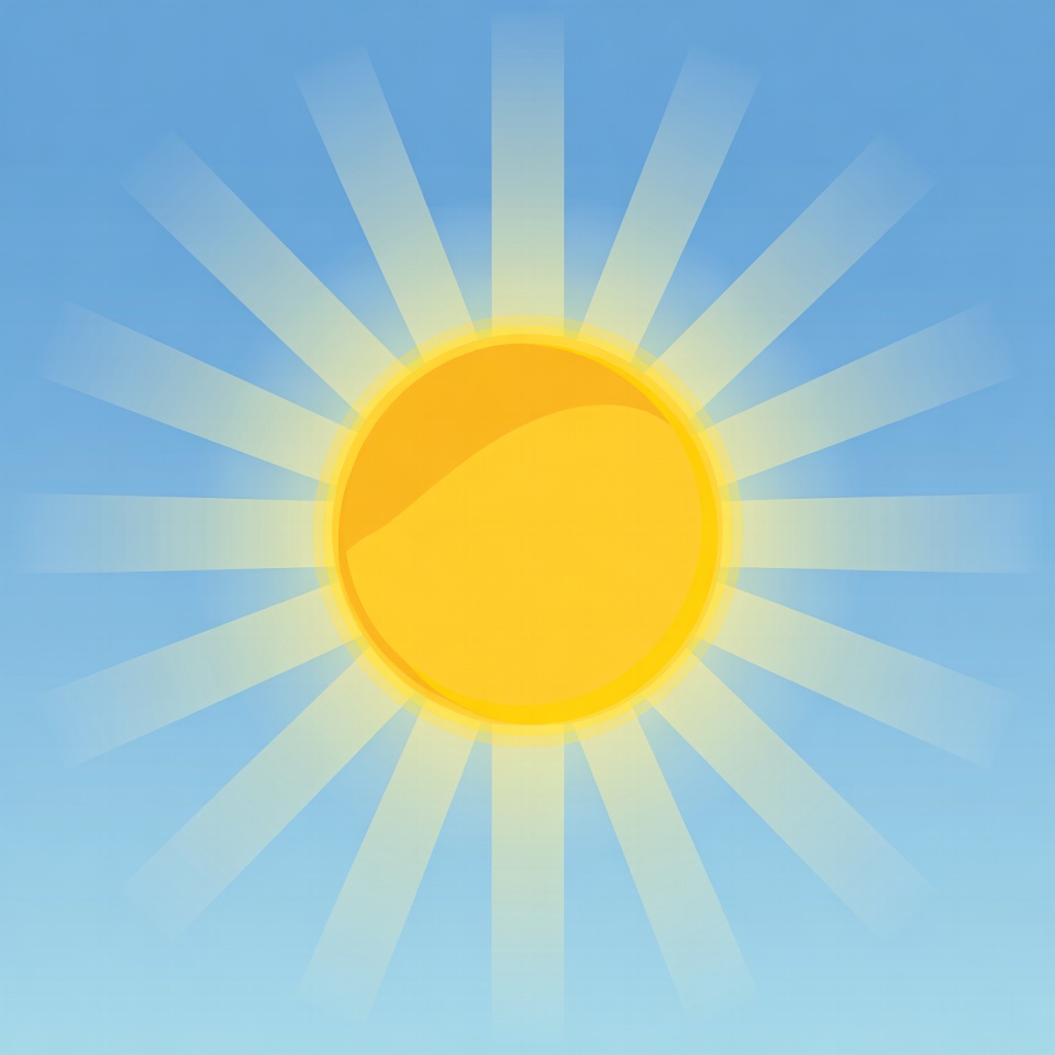 Bright yellow sun on blue sky Bright yellow sun on blue sky