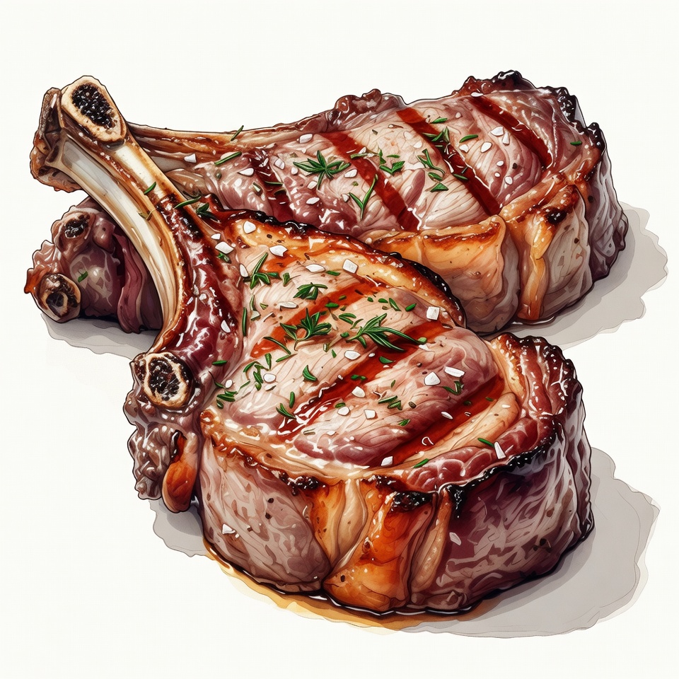 Grilled Tomahawk Steaks with Herbs Grilled Tomahawk Steaks with Herbs