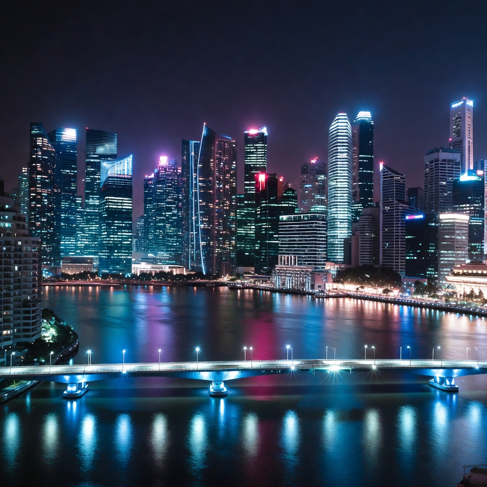 Singapore Marina Bay Night Skyline Singapore Marina Bay Night Skyline