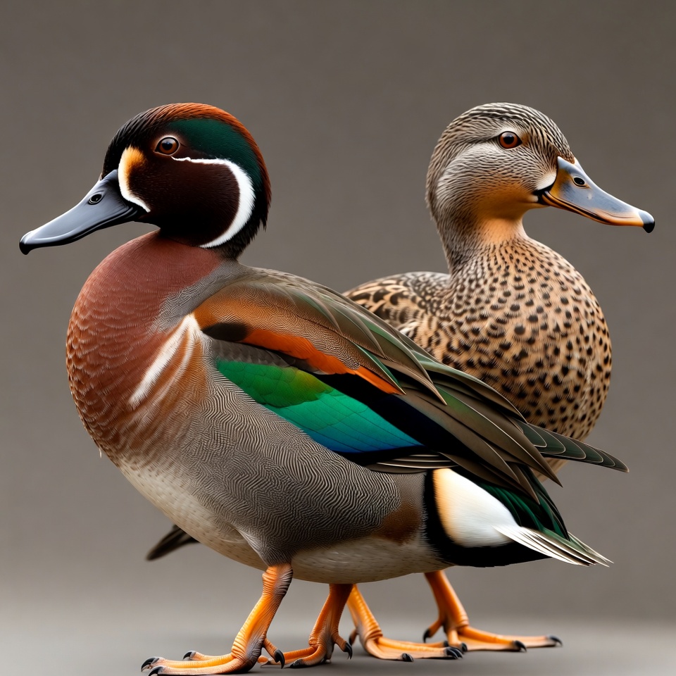 Male and Female Mandarin Ducks Male and Female Mandarin Ducks
