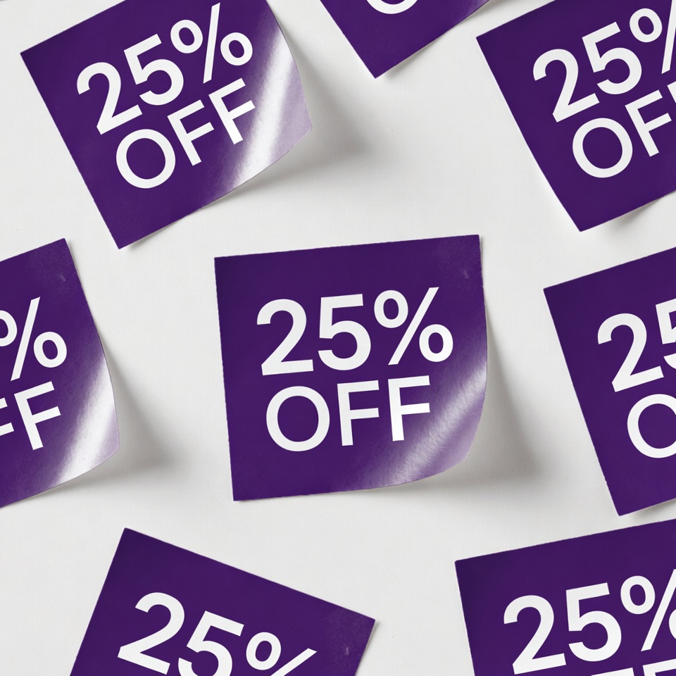 Purple 25% Off Stickers Purple 25% Off Stickers