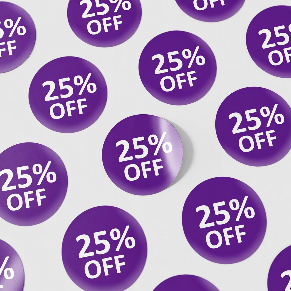 25% Off Purple Stickers 25% Off Purple Stickers