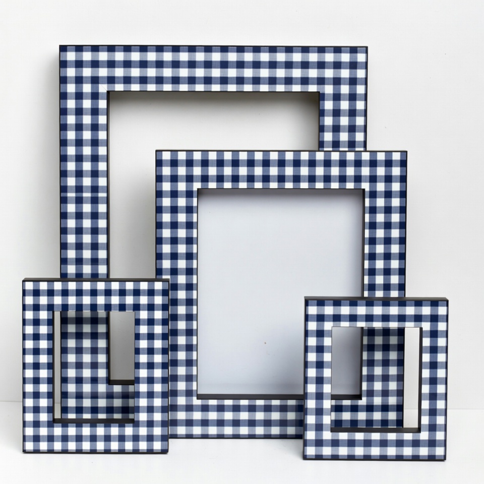 Navy Blue Gingham Picture Frames Navy Blue Gingham Picture Frames