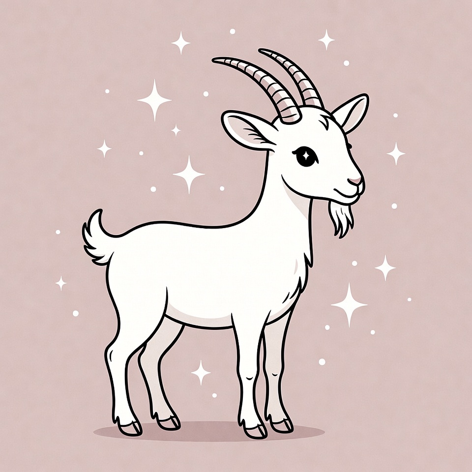 Cute white goat illustration Cute white goat illustration